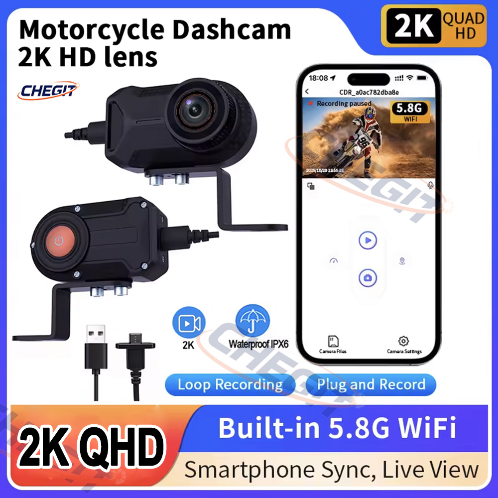 Motorcycle DVR 2K HD WiFi With - Cycling Loop 评论和价格
