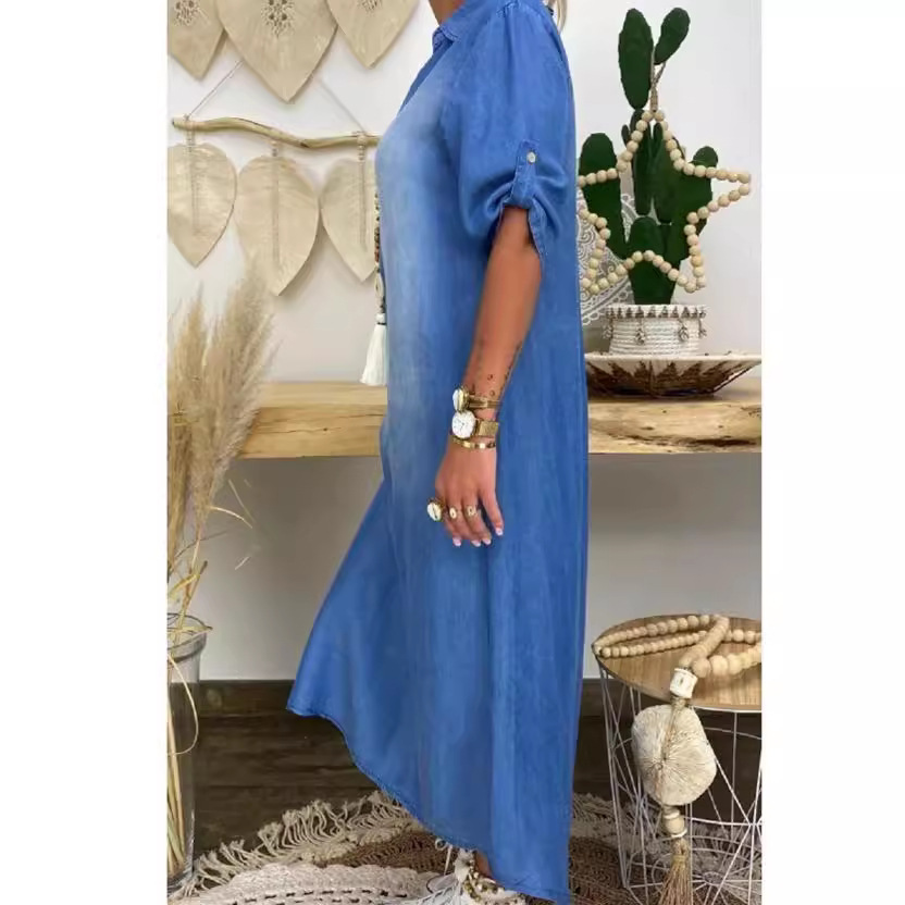 Loose Women's Denim Dress Wash - Cycling Commute Outfit 评论和价格